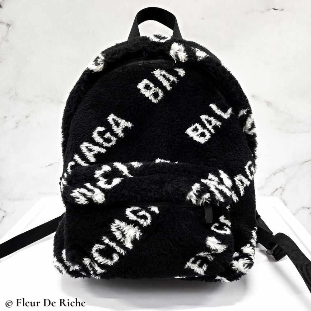 $1790 Balenciaga Faux Fur Small Every Day Backpack Women's